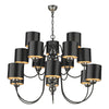 Garbo 15 Light Pendant in Pewter comes with bespoke shade by David Hunt Lighting
