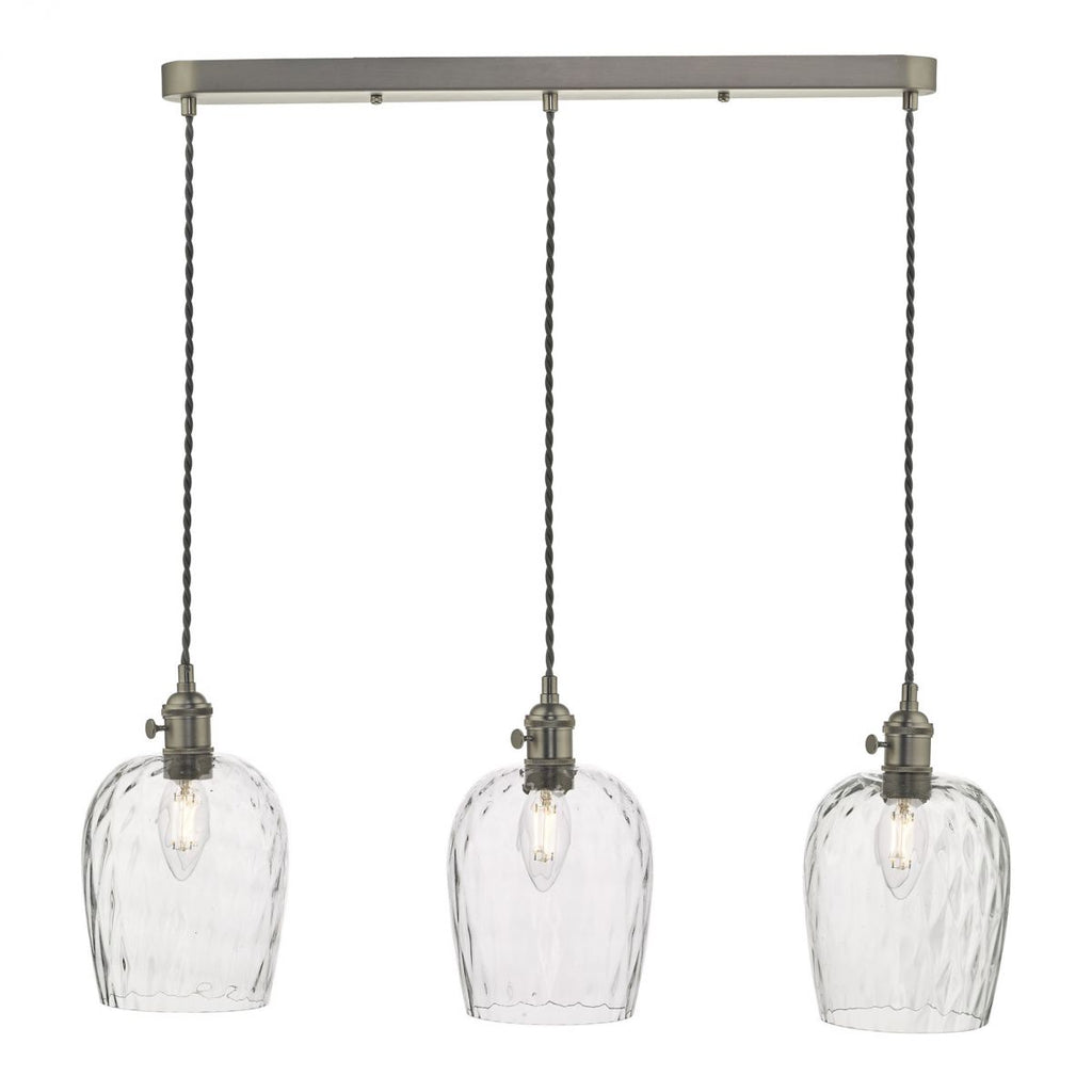 dar-lighting-hadano-3-light-suspension-antique-chrome-with-dimpled-glass-shades