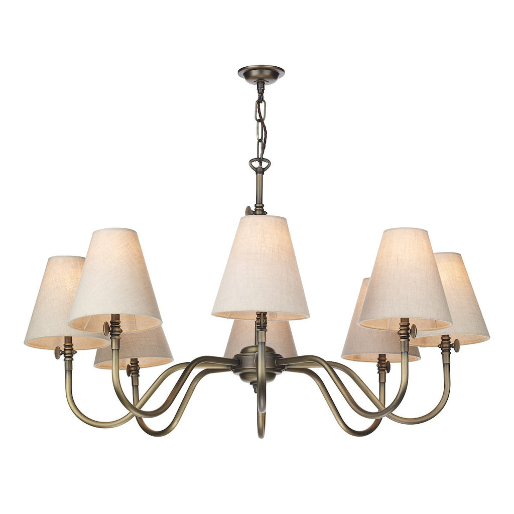 Hicks 8 Light Antique Brass by David Hunt Lighting