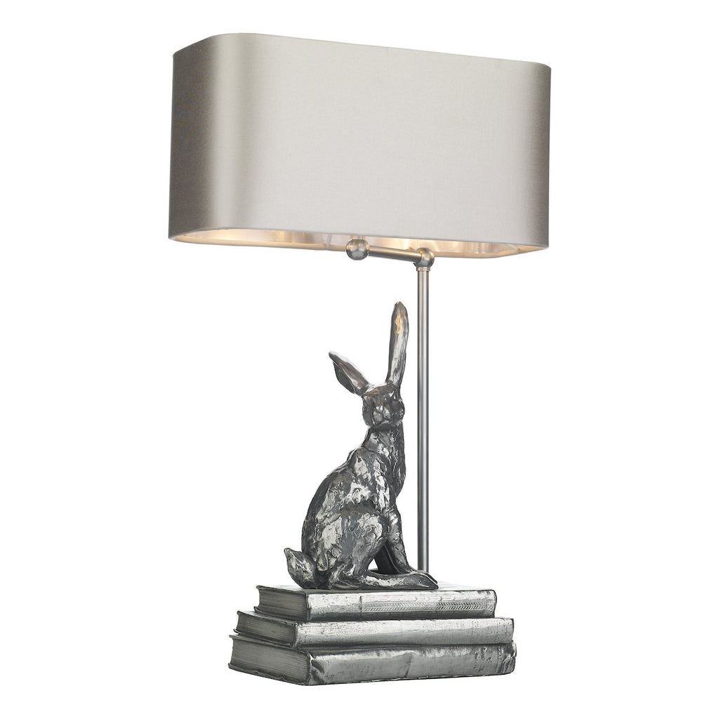 HOPPER table lamp in pewter Right Facing by David Hunt Lighting
