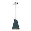 Hyde Single Small Pendant in Chrome comes with Powder Grey metal shade by David Hunt Lighting