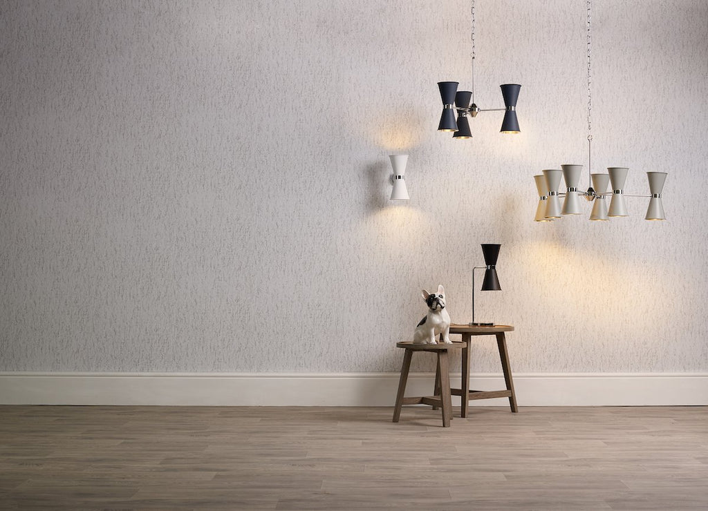 Hyde 6 Light Pendant in Chrome comes with Arctic White metal shade by David Hunt Lighting