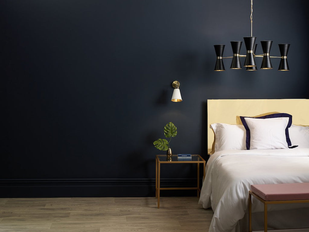 Hyde Single Wall Light Antique Brass comes with Smoke Blue metal shade by David Hunt Lighting