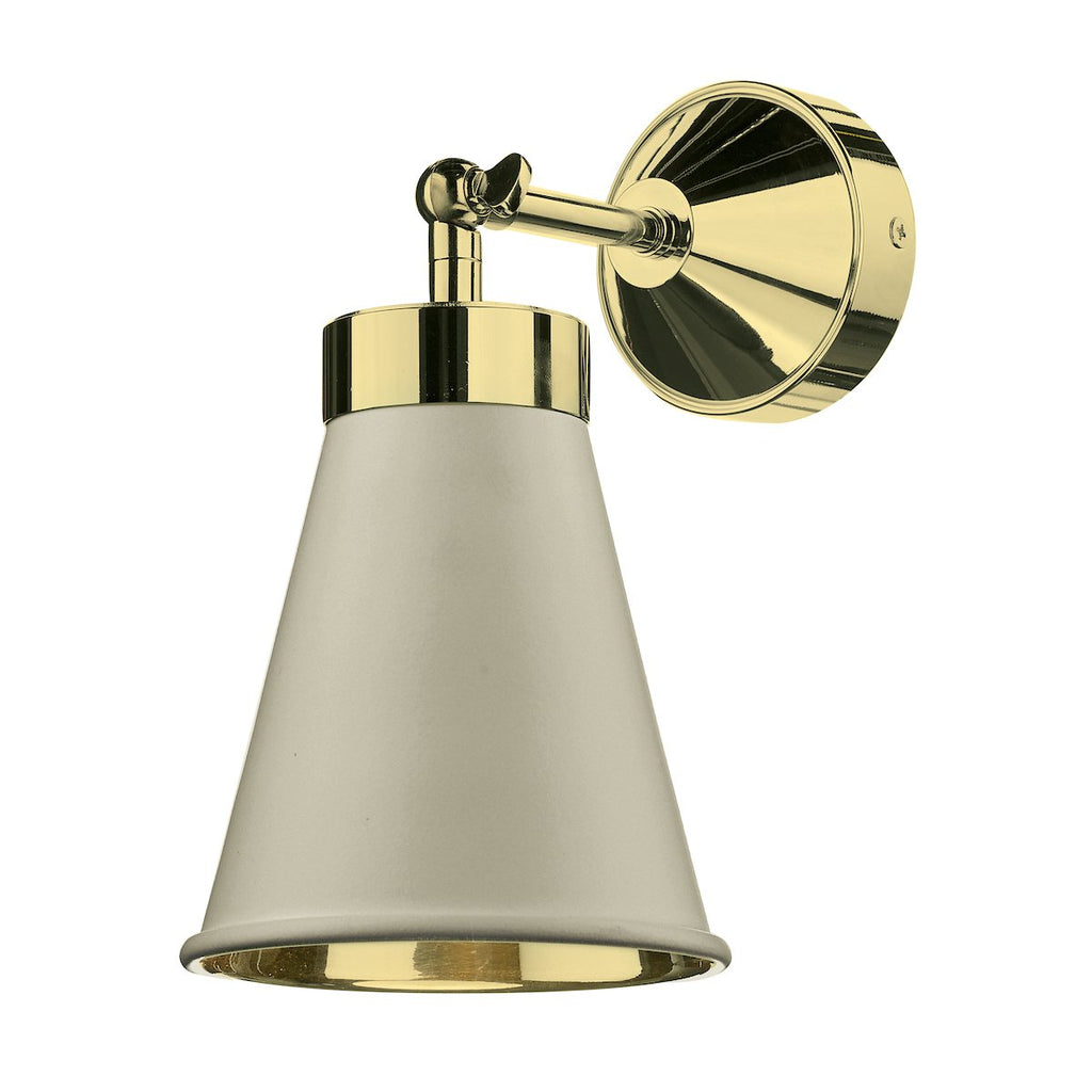 Hyde Single Wall Light Polished Brass comes with Pebble metal shade by David Hunt Lighting