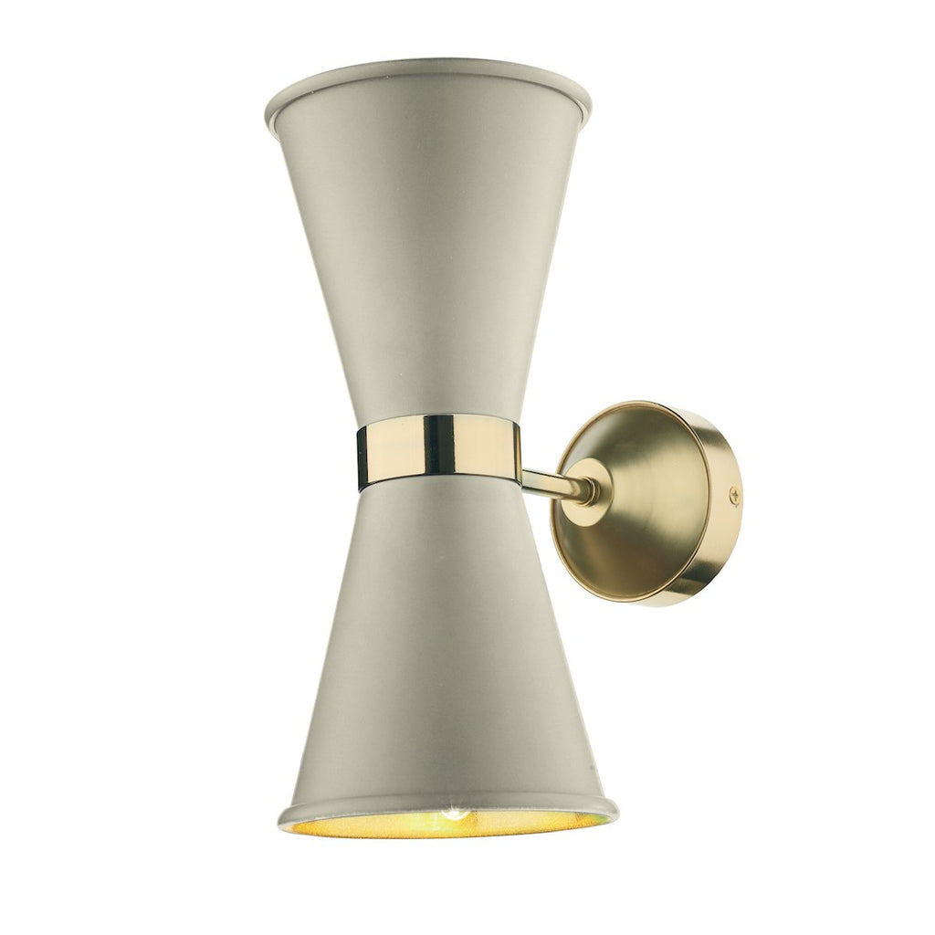 Hyde Double wall light Polished Brass comes with Pebble metal shade by David Hunt Lighting