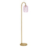 Dar Lighting - Idra Floor Lamp Aged Bronze and Pink Ribbed Glass