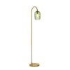 Dar Lighting - Idra Floor Lamp Aged Bronze and Green Ribbed Glass