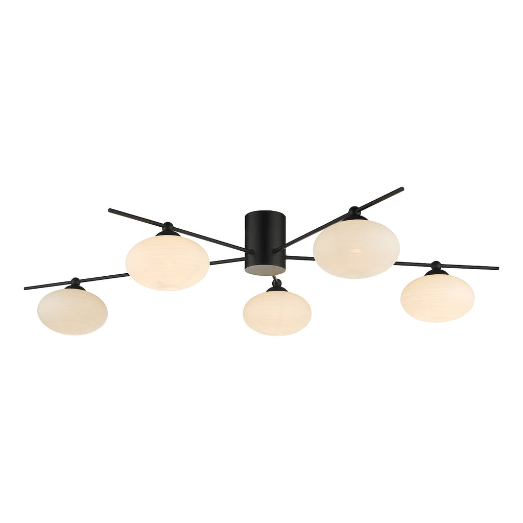 Jasper 5 Light Semi Flush Matt Black
