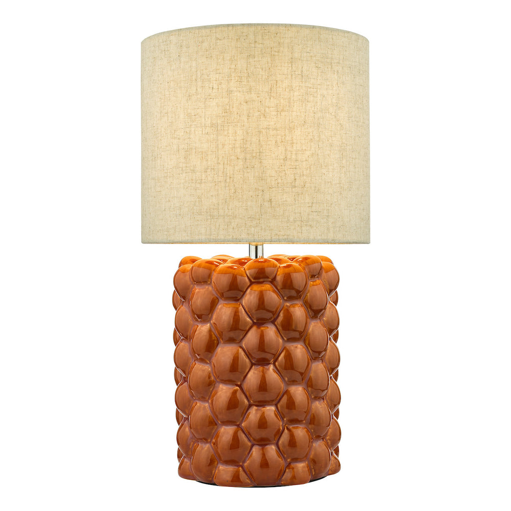 dar-lighting-Jayden-Table-Lamp-Orange-Glaze-With-Shade
