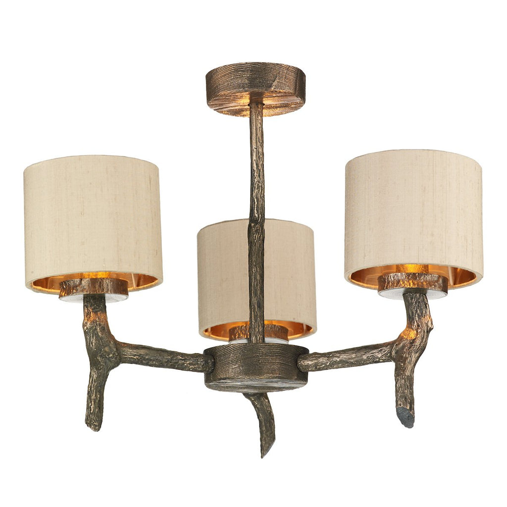 JOSHUA 3 light dual mount pendant with bespoke shade by David Hunt Lighting