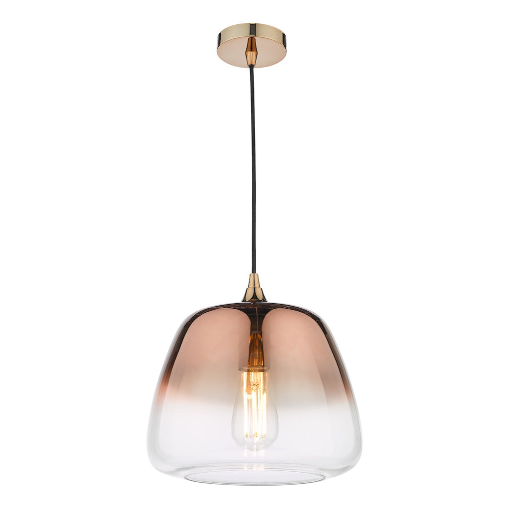 dar-lighting-Klaxon-1-Light-Pendant-Ombre-Copper-Glass