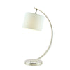 Noah Brushed Chrome 1 Light Table Lamp with White Shade by Laura Ashley