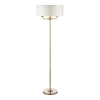 Sorrento Brushed Chrome 3 Light Floor Lamp with Natural Shade by Laura Ashley