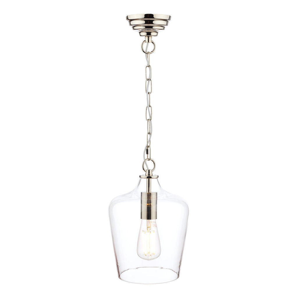 Ockley Polished Chrome & Glass 1 Light Bottle Pendant Ceiling Light by Laura Ashley