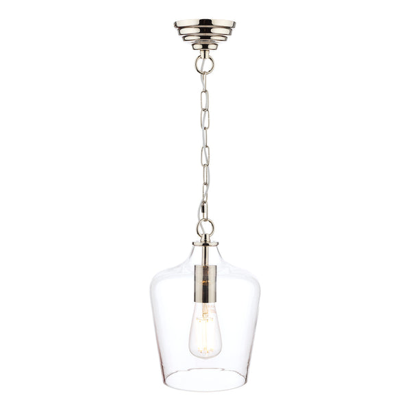 Ockley Polished Chrome & Glass 1 Light Bottle Pendant Ceiling Light by Laura Ashley