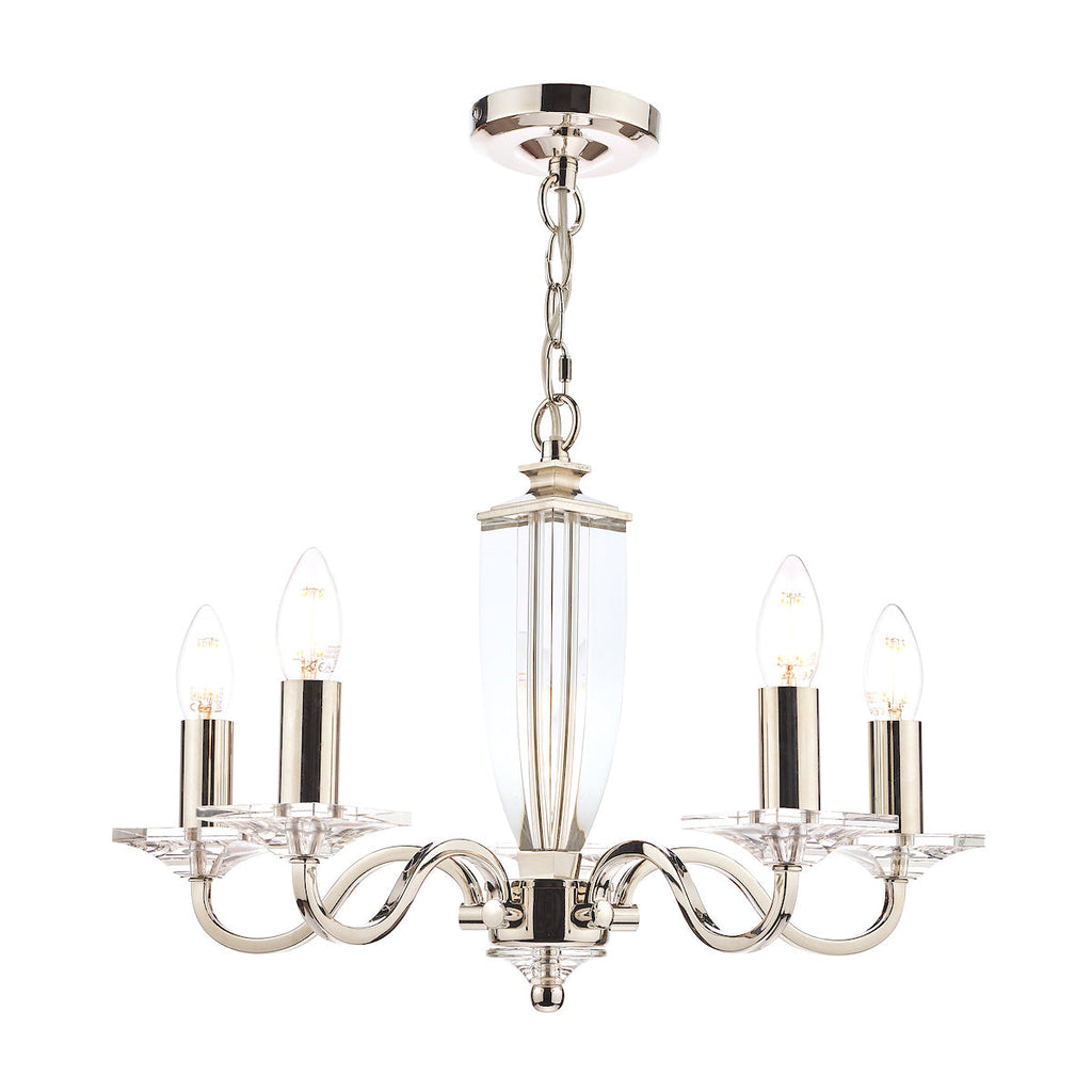 Carson Cut Glass & Polished Nickel 5 Light Chandelier by Laura Ashley