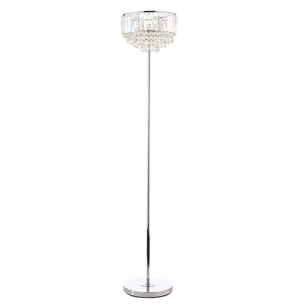 Vienna Crystal & Polished Chrome 3 Light Floor Lamp by Laura Ashley