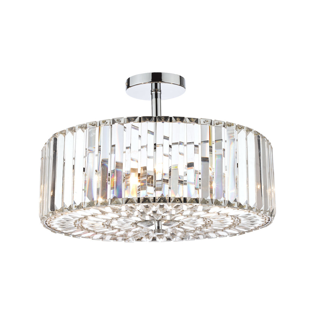 Fernhurst Polished Chrome 4 Light Art Deco Ceiling Light by Laura Ashley