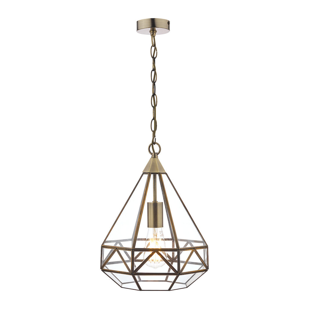 Zaria Antique Brass 1 Light Lantern Pendant Ceiling Light by Laura Ashley
