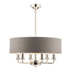 Sorrento Polished Nickel 6 Light Armed Fitting Ceiling Light with Charcoal Shade by Laura Ashley