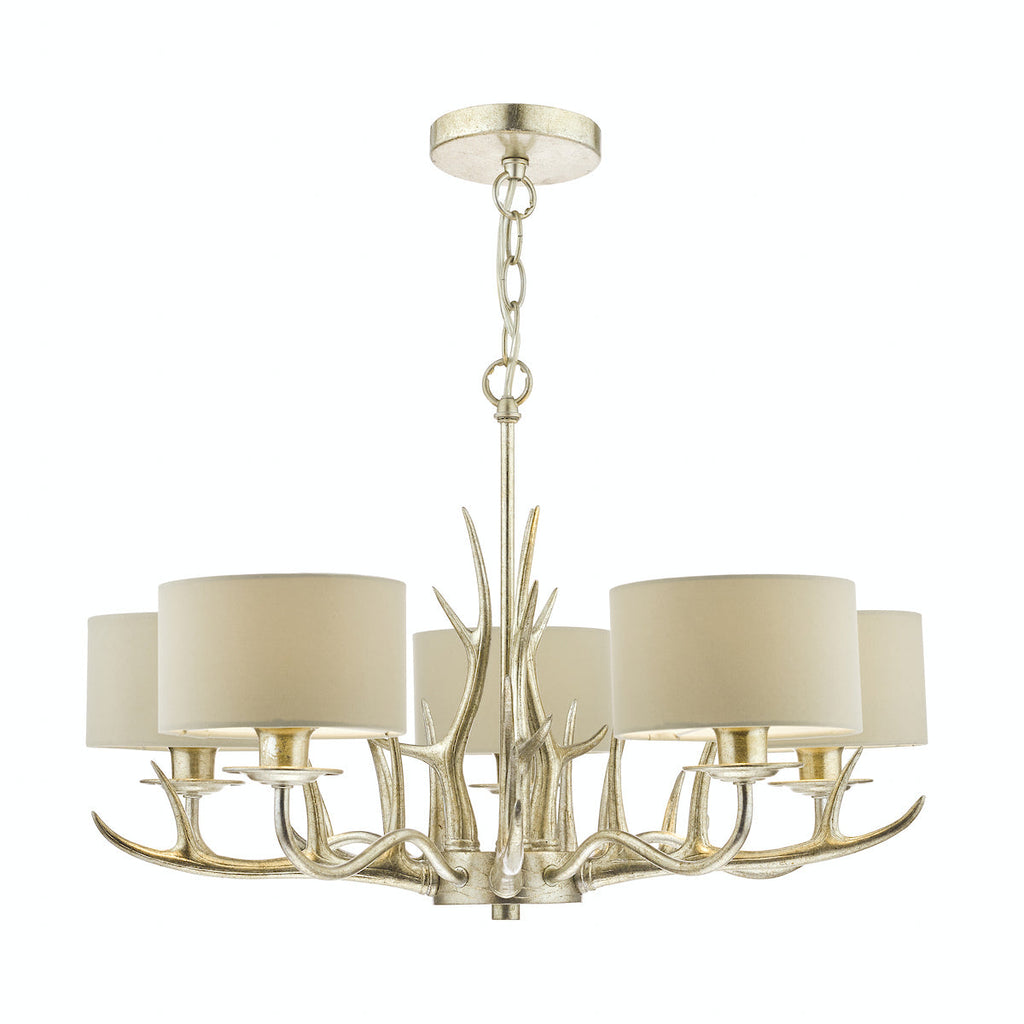 Mulroy Antler 5 Light Chandelier with Shades by Laura Ashley