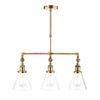 Isaac Antique Brass 3 Light Bar Pendant Ceiling Light by Laura Ashley