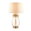 Pineapple Champagne Cut Glass Table Lamp with Taupe Shade by Laura Ashley
