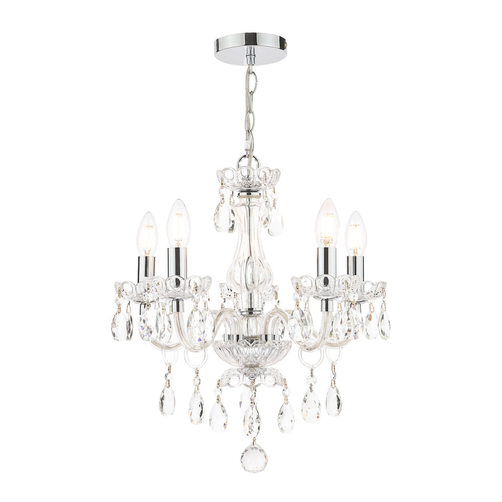 Harriet 5 Light Crystal & Polished Chrome Chandelier by Laura Ashley