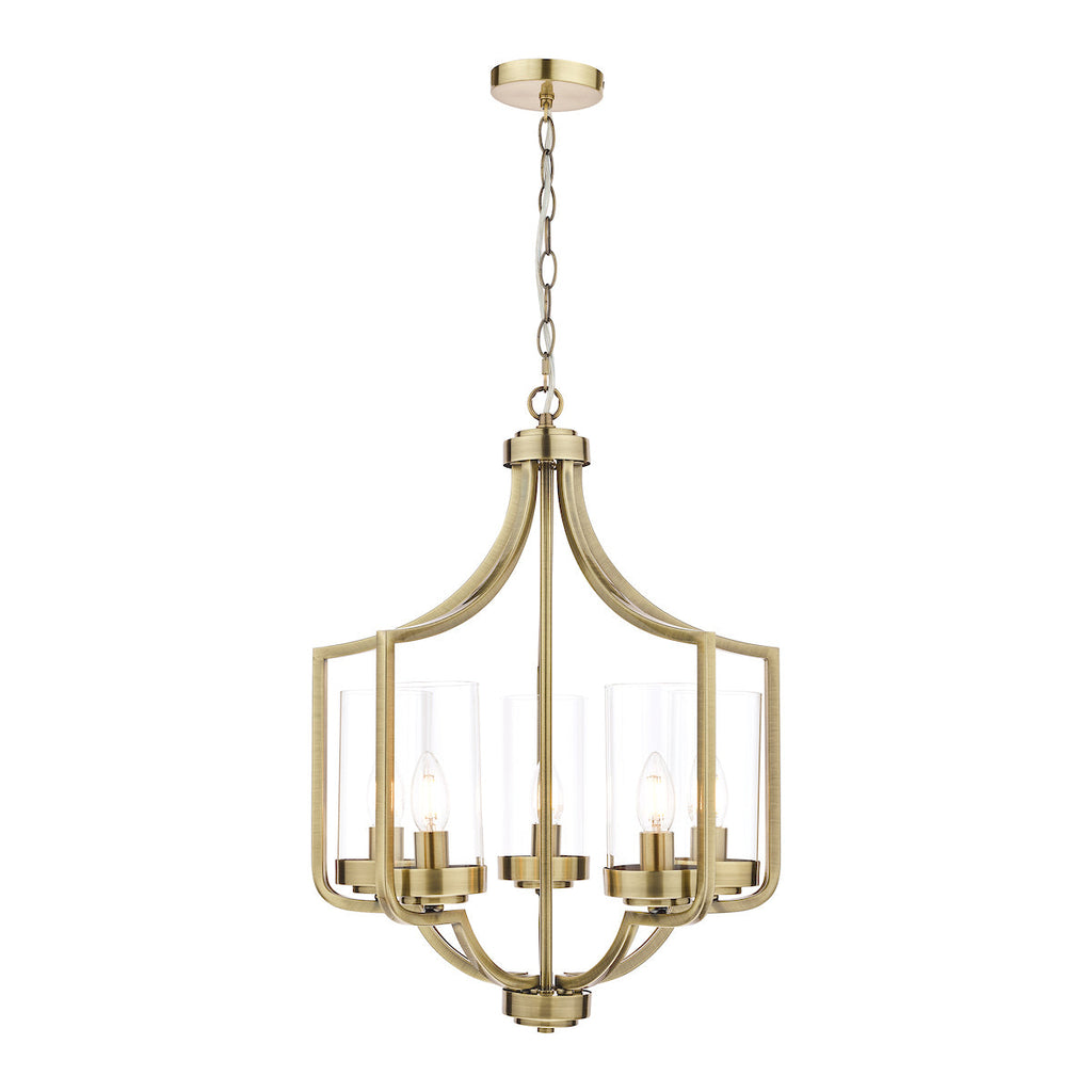 Joseph Antique Brass 5 Light Chandelier by Laura Ashley