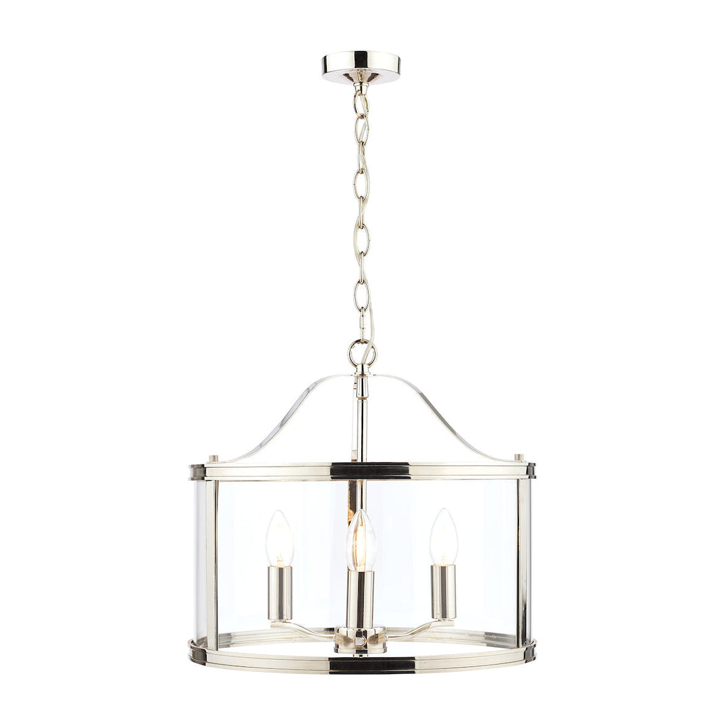 Harrington Polished Nickel 3 Light Lantern Ceiling Light by Laura Ashley