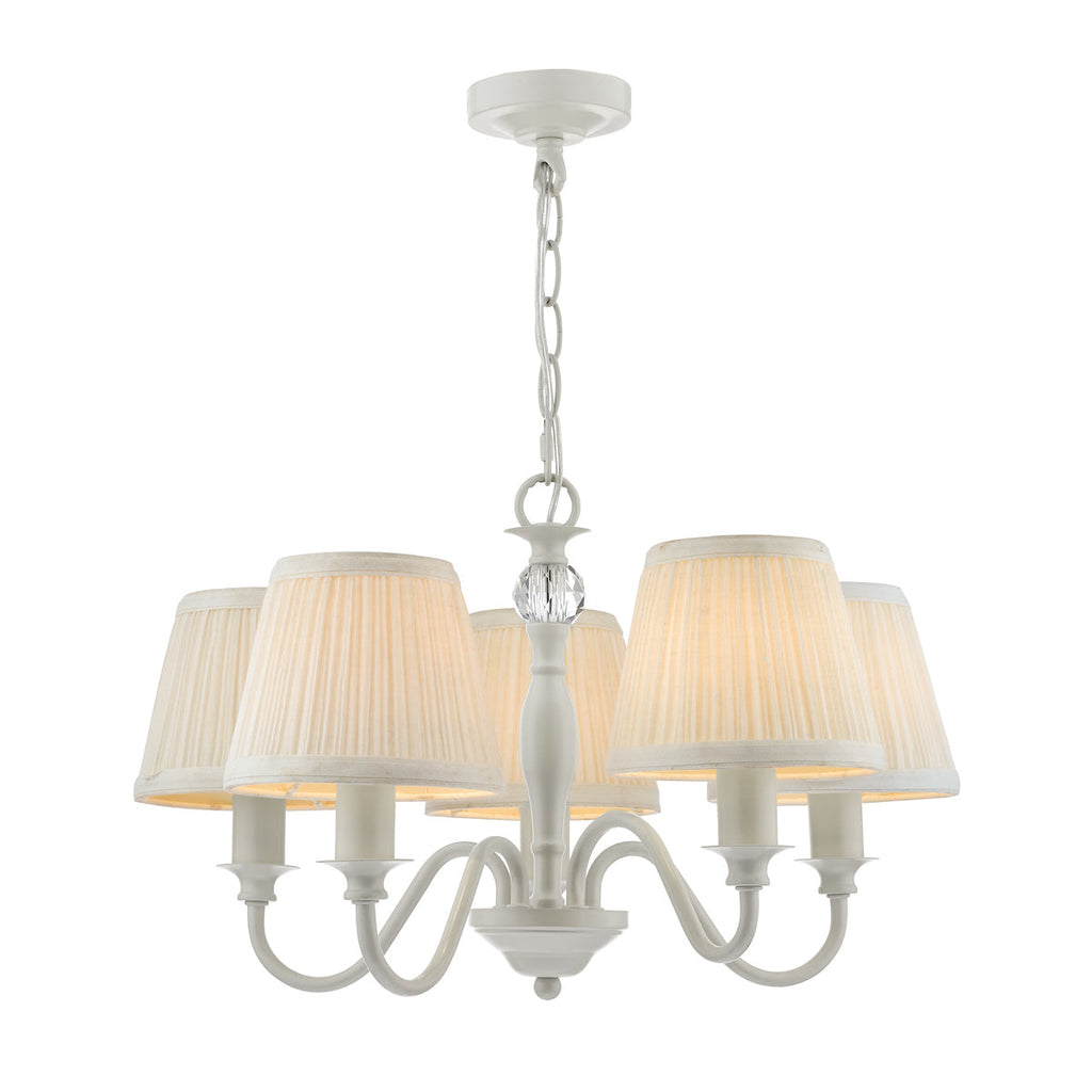 Ellis 5 Light Pendant Grey with Shades by Laura Ashley