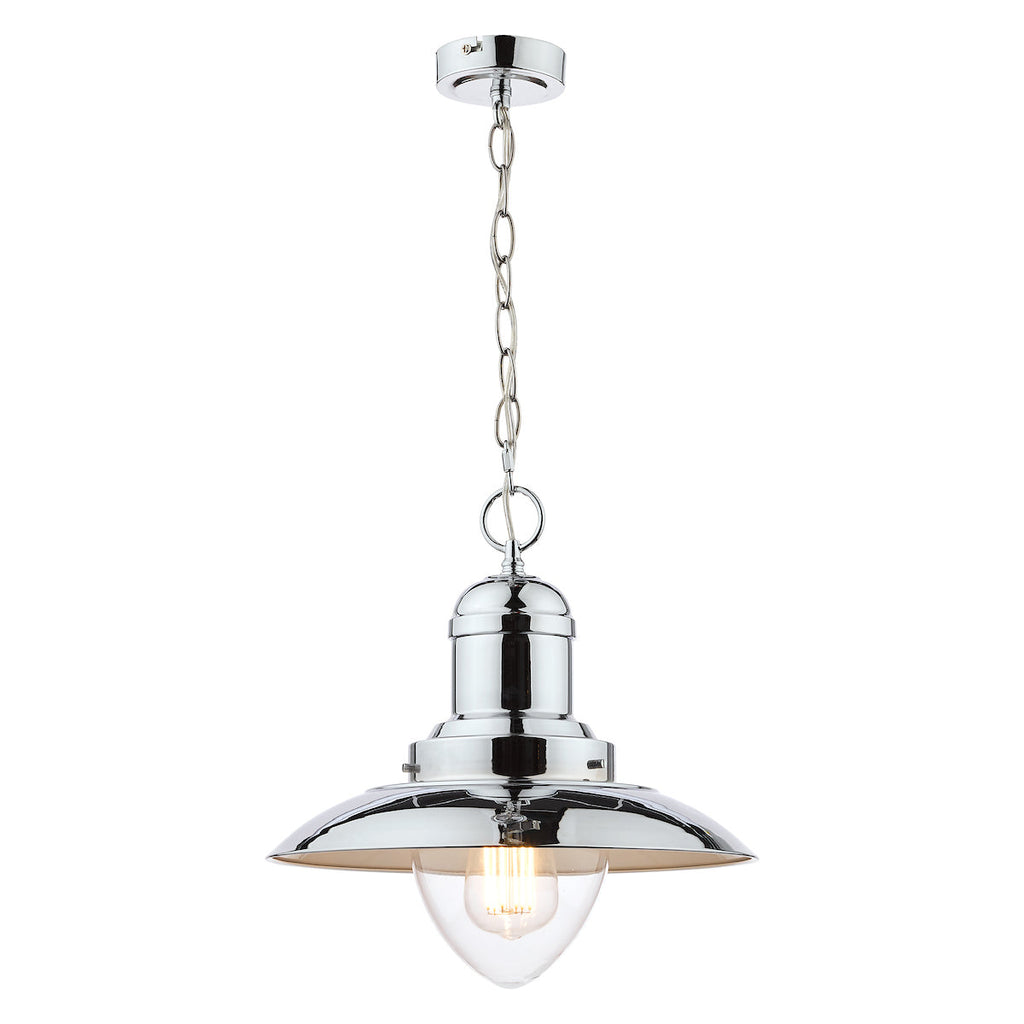 Corbridge Polished Chrome 1 Light Fisherman Ceiling Light by Laura Ashley