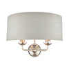 Sorrento Polished Nickel 2 Light Wall Light with Silver Shade by Laura Ashley