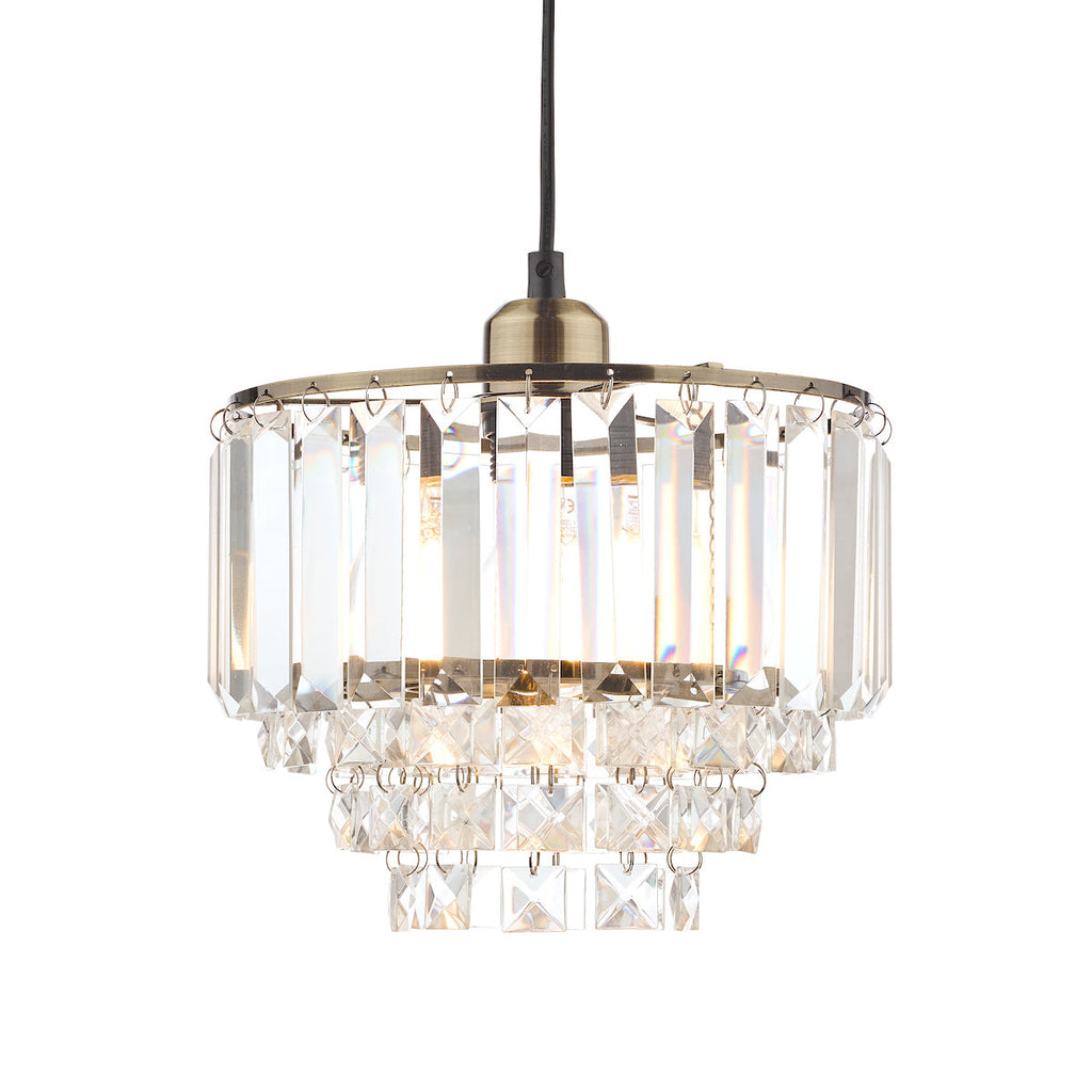 Vienna Crystal & Antique Brass Easy-Fit Pendant by Laura Ashley