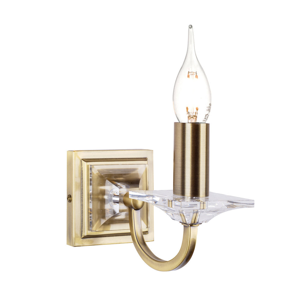 Carson Wall Light Antique Brass Glass by Laura Ashley