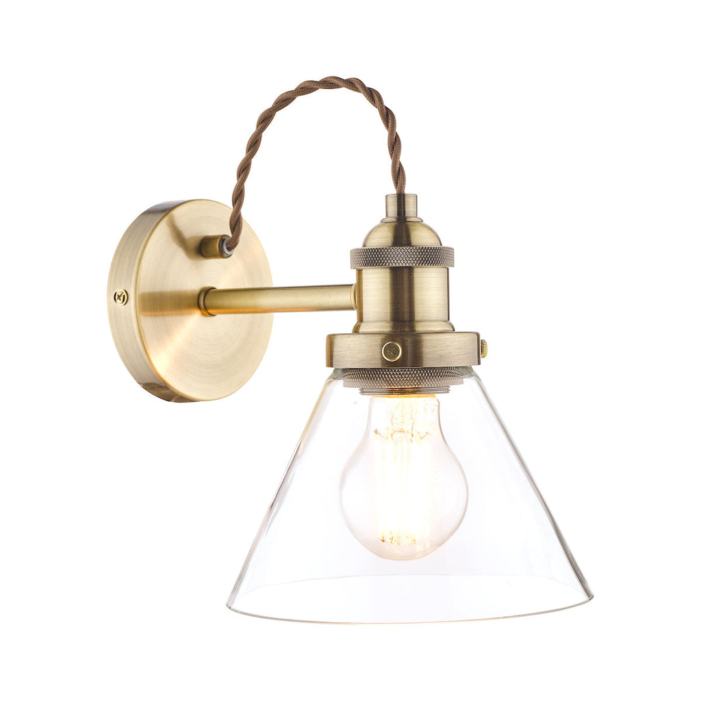 Isaac Antique Brass 1 Light Wall Light by Laura Ashley