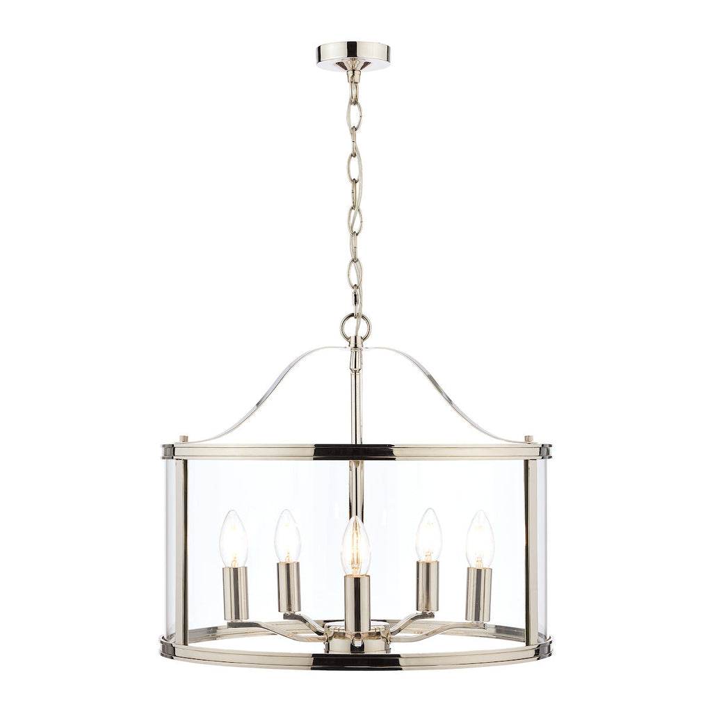 Harrington Polished Nickel 5 Light Lantern Ceiling Light by Laura Ashley