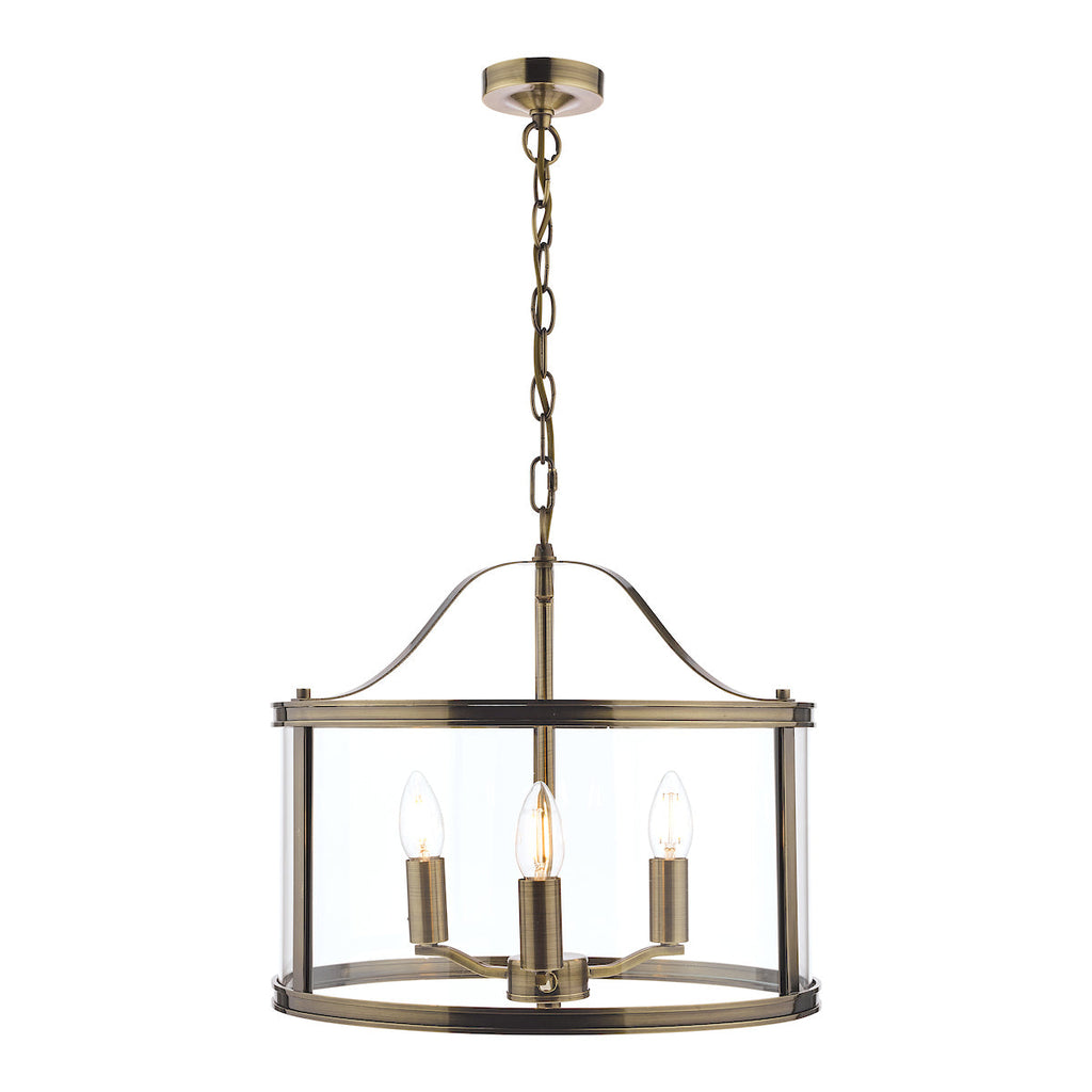 Harrington Antique Brass 3 Light Lantern Ceiling Light by Laura Ashley
