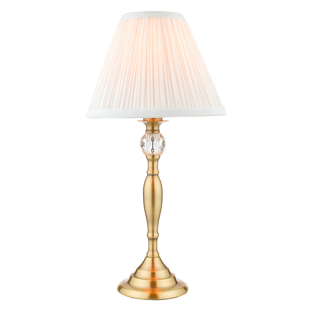 Ellis Antique Brass Spindle Table Lamp with Ivory Shade by Laura Ashley