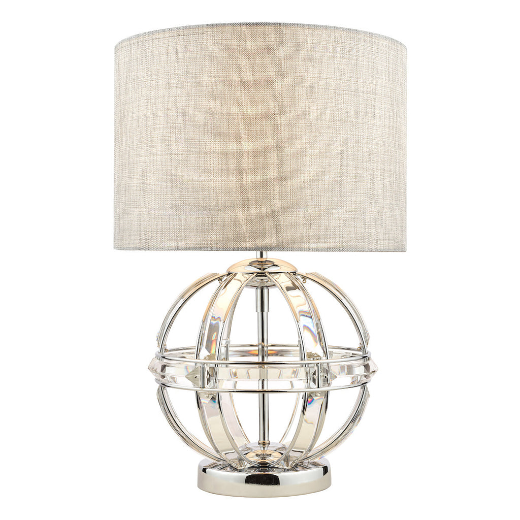 Aidan Glass & Polished Chrome Globe Table Lamp with Shade by Laura Ashley