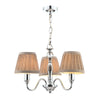 Ellis Polished Chrome 3 Light Chandelier with Grey Shades by Laura Ashley