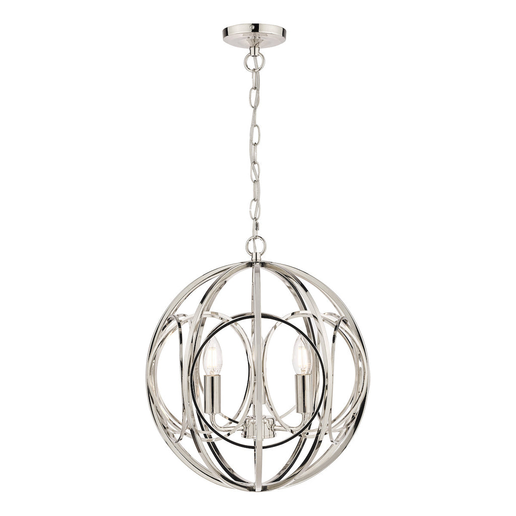Orbital 3lt Pendant Polished Nickel by Laura Ashley