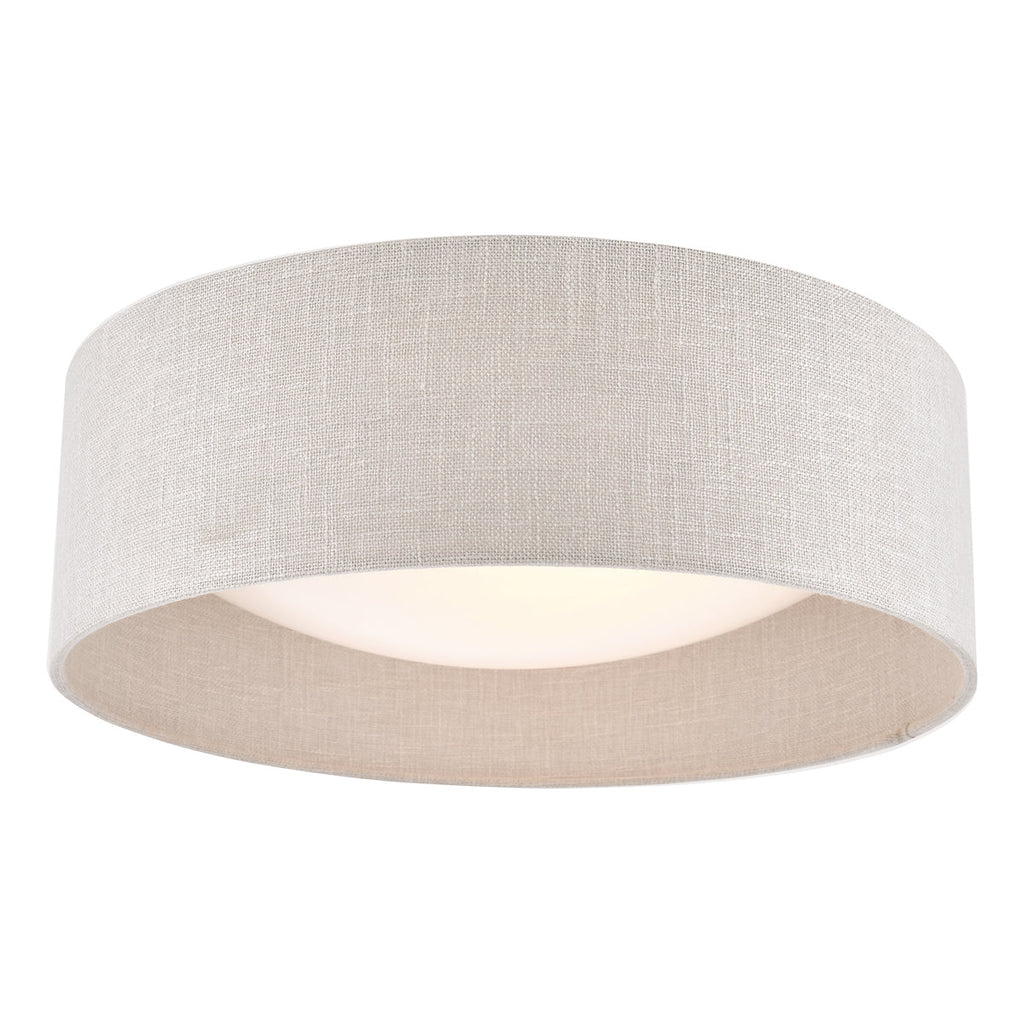 Bacall 2lt Flush Silver Linen Shade by Laura Ashley