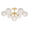 Atherton 7lt Semi Flush Satin Brass Glass by Laura Ashley
