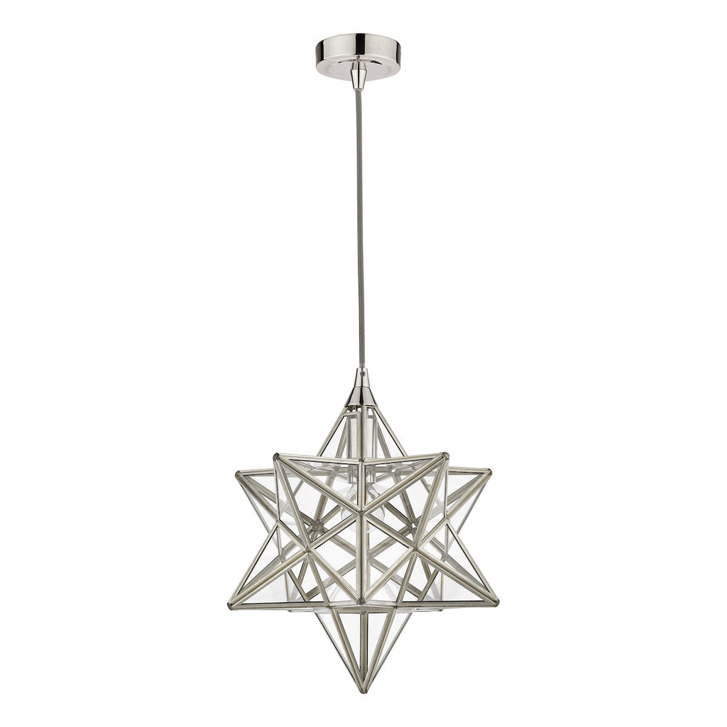 Small Star Pendant Polished Silver Glass by Laura Ashley