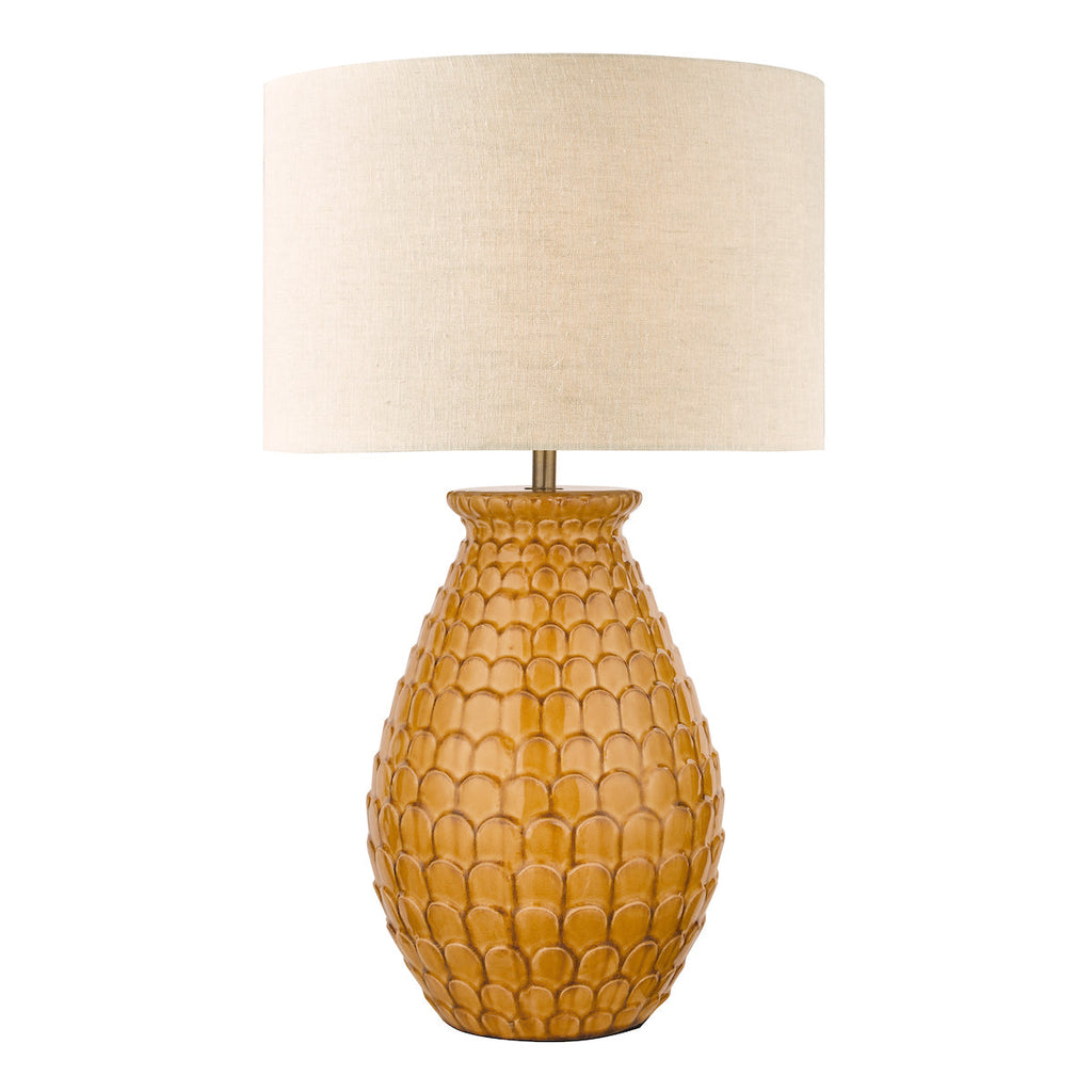 Liza Ceramic Table Lamp Orange With Shade by Laura Ashley