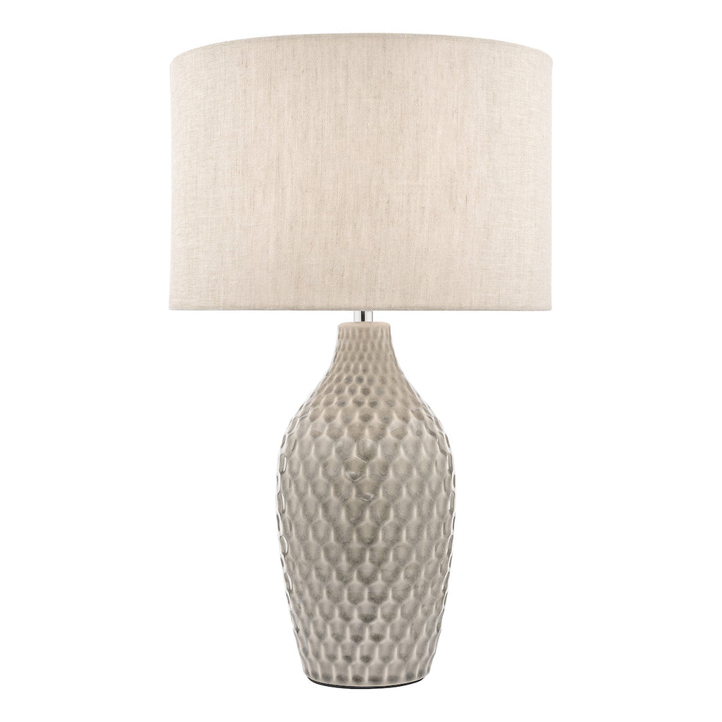 Heathfield Ceramic Table Lamp Gloss Grey With Shade by Laura Ashley