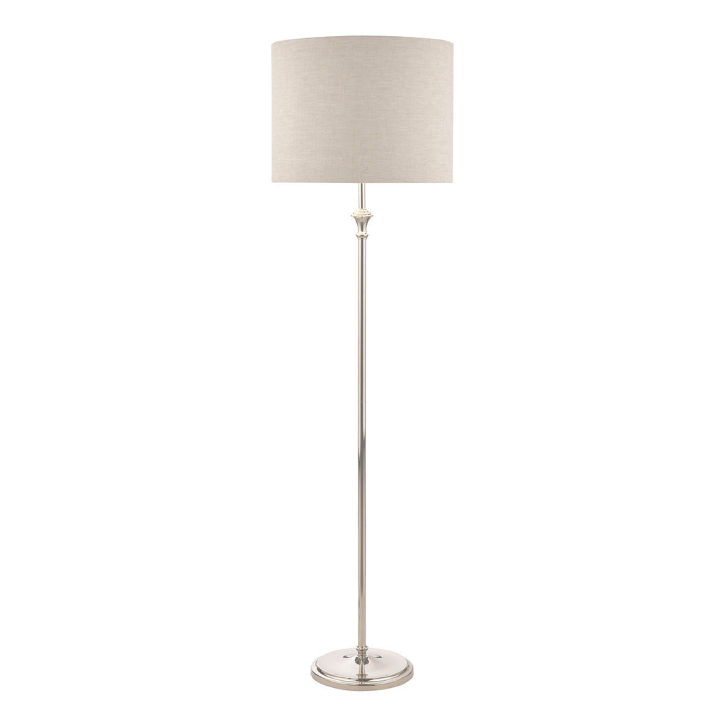 Highgrove Floor Lamp Polished Nickel With Shade by Laura Ashley