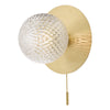 Prague Bathroom Wall Light Glass Satin Brass IP44 by Laura Ashley