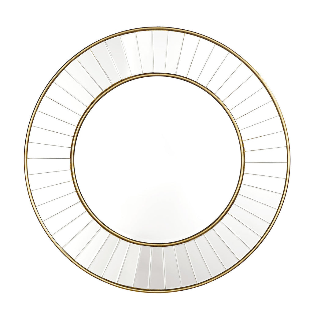 Clemence Medium Round Mirror Gold Leaf by Laura Ashley